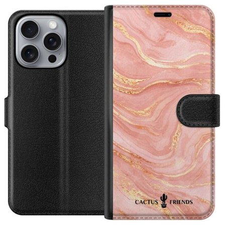 Kompatibel Tegnebogsetui til Apple Apple iPhone 16 Pro Max Cactus and Friends – RoseGoldFlow