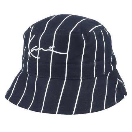 Karl Kani - Svart bucket Hatt - Signature Pinstripe Hat Black/White Bucket @ Hatstore