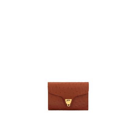 Coccinelle, Beat Ostrich Wallet Brązowy, Kobieta, Rozmiar: ONE Size