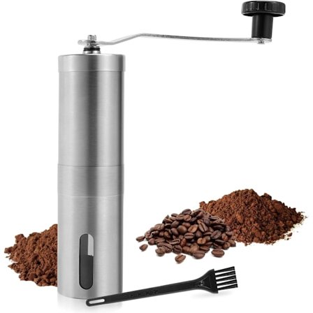 Manuel kaffekværn justerbare keramiske grater kompakt størrelse rustfrit stål perfekt til hjemmekontor rejse køkkentilbehør