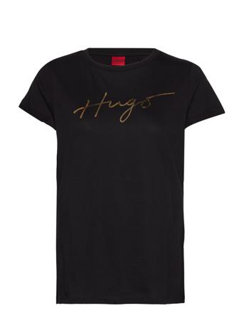 Slim Tee_2 T-shirt Top Sort HUGO