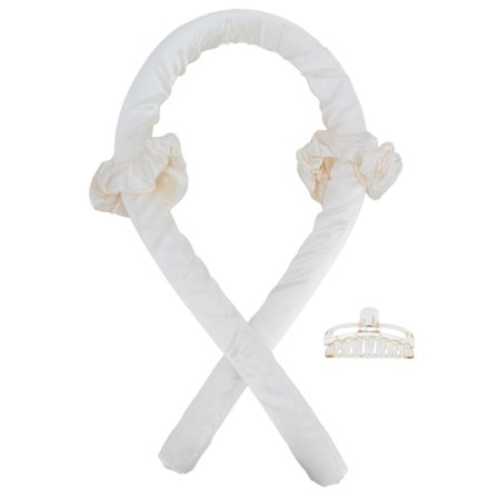 Varmefri Hårcurlere Skumrulle Hårkrøller Pannbånd med Hårspænde Hårbånd Gul