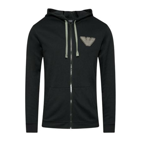 Emporio Armani, Sweat zippé loungewear Zwart, Heren, Maat:S