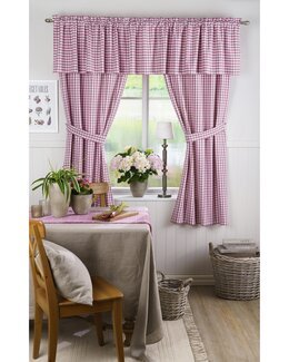 Kanallängd Stina rutiga 2-Pack Ljung - 95x170 cm, fåll nertill - Linea