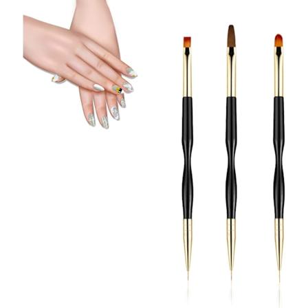 3 st nailborste för UV-gel och för nagelkonst DIY-ritning
