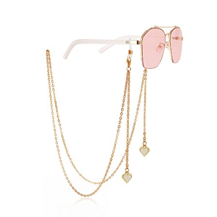 Hjerte vedhæng briller metalkæde