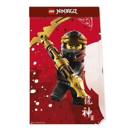 Godispåsar Lego Ninjago, papp 4-pack - Lego Kalas Dekoration - Kalaslagret.se