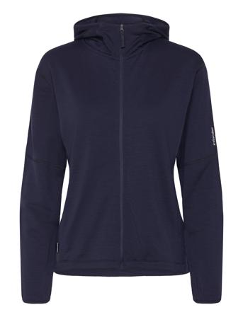 Icebreaker W Mer 360 Realfleece Elem Ls Z Hood Marinblå