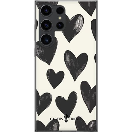 Kompatibel Mobilcover til Samsung Samsung Galaxy S24 Ultra Cactus and Friends - Bold Black Love Pattern