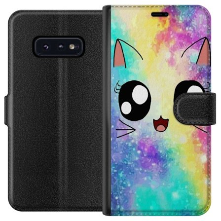Yhteensopiva Lompakkokotelo Samsung Galaxy S10e Söpö Kissan avaruus