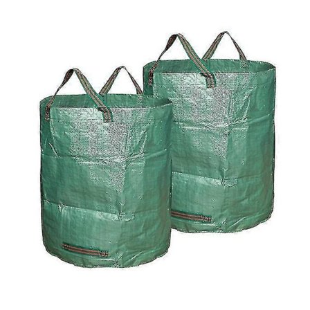 Ekstra Stark Sammenklappelig Havesæk - 2-pak - Selvstående Sækbeholder til Græsblade Haveaffald - Grøn