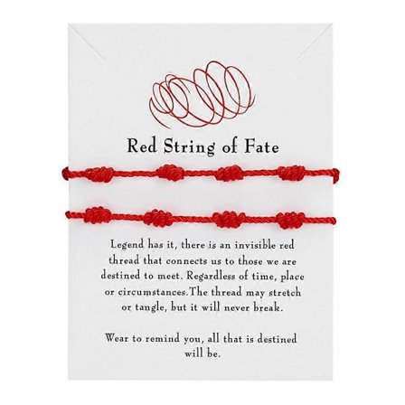 Håndlavet 7-knude Rød Reb Armbånd Held Amulet til Succes og Velstand