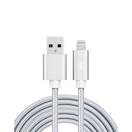 SiGN USB till Lightning Kabel, 2.1A, 2m, Nylon - Silver