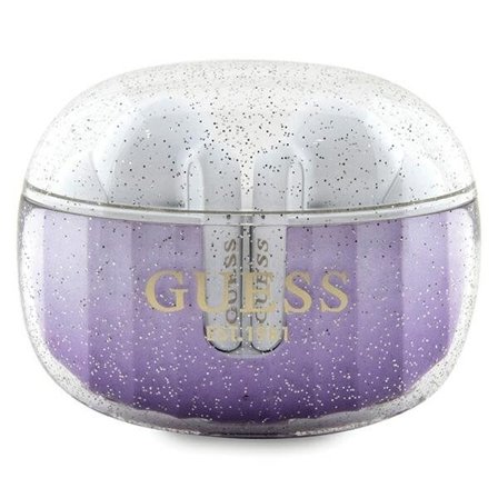 Guess Glitter Gradient TWS Bluetooth-hörlurar med dockningsstation - lila
