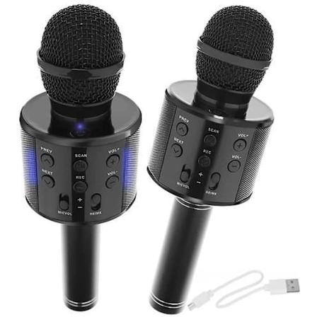 2-pack trådlös Bluetooth-karaokemikrofon/mikrofonhögtalare för barn, vuxna - fest, sång, presentidé - svart