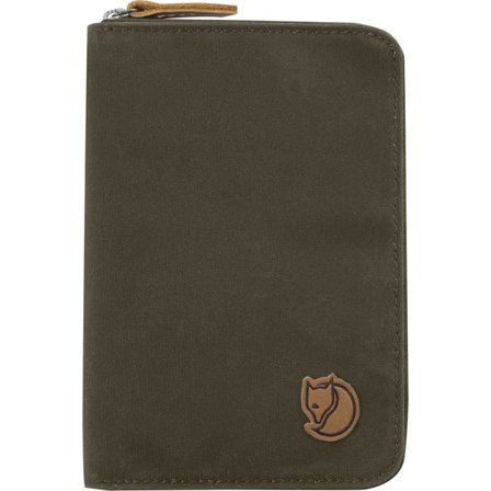 Fjällräven Passport Wallet Bag in Dark Olive, G-1000/Leather