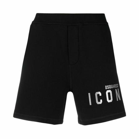 Dsquared2, Shorts with Logo Zwart, Heren, Maat:S,Katoen