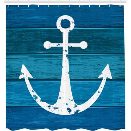 Ankare Duschdraperi, Tidsnött Grunge Marint Symbol på Nautisk