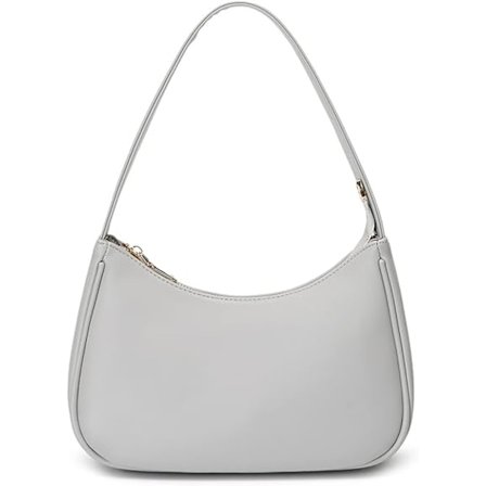 Skulderveske i PU-lær for kvinner, mini crossbody-veske med glidelåslukking, grå