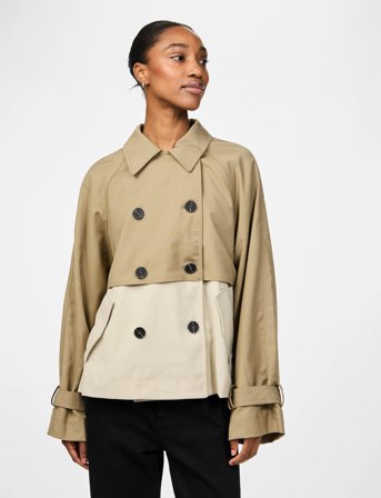 YAS Yasturbo Short Trenchcoat - Beige - M