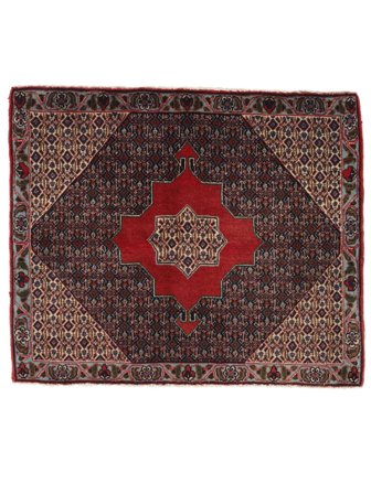 Tappeto Persiano Senneh 67X83 Nero/Rosso Scuro (Lana, Persia/Iran)