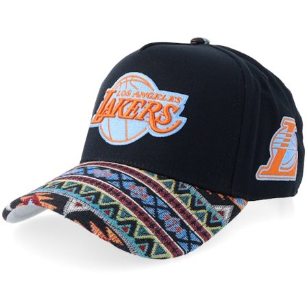 Mitchell & Ness - NBA Noir adjustable Casquette - Los Angeles Lakers Tapped Pro Black A-frame Adjustable @ Hatstore
