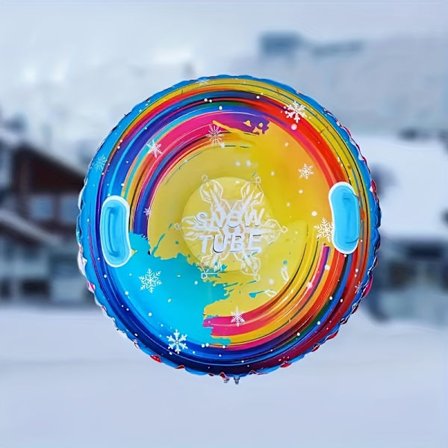 Kraftig PVC Oppustelig Kælke med Håndtag, Sammenklappelig til Sne Tubing & Vinter Sport, Julegave til Voksne