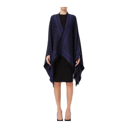 Elisabetta Franchi Cape MIINTO-5880975a749238156e25 Blå, Dame Poncho, Størrelse: ONE Size