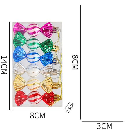 Juldekoration Godis Ornament - Mini Runda Godisar (6-Pack)