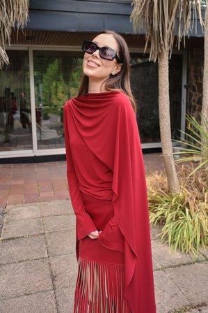 Jourdan Sloane x NA-KD Haut en jersey avec foulard - - Rouge - XS (EU 32)