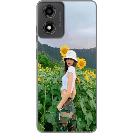 Kompatibelt Mobilskal till Motorola Motorola Moto E14 Lisa Blackpink Solrosor K-pop Idol