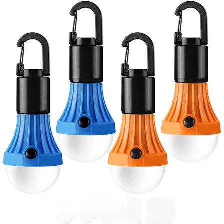 LED Camping Lanterne, Camping Tilbehør, 3 Lysmoduser, Hængende Teltlyspærer med Klipskrog til Camping, Vandring, Orkan, Stormer, Strømafbrydelser
