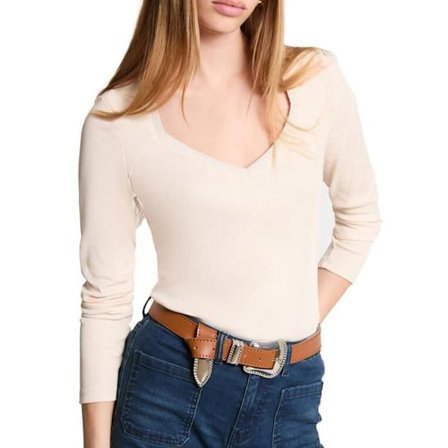 Beige långärmad t-shirt dam Morgan TRESOR