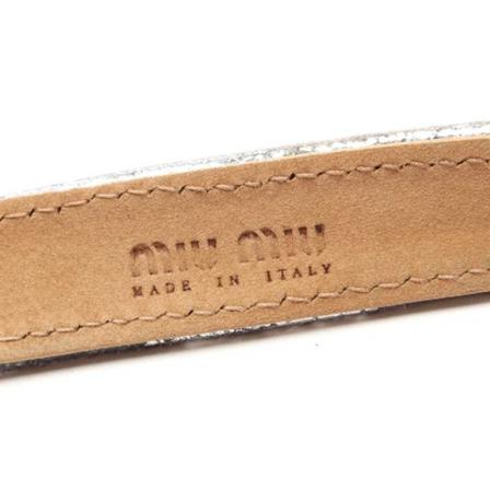 Miu Miu Pre-owned, Pre-owned Leather belts Grijs, Dames, Maat:ONE Size