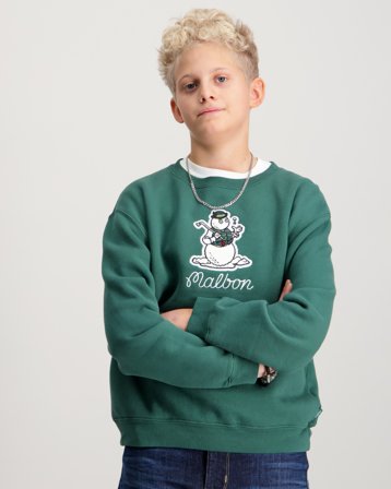 Malbon YOUTH BRUMAL BUCKETS SWEATSHIRT Vert Pulls Garçon - Kids Brand Store
