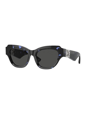 Burberry Women's sunglasses with a frame made of acetat in blue havana and plastic lenses in dark grey