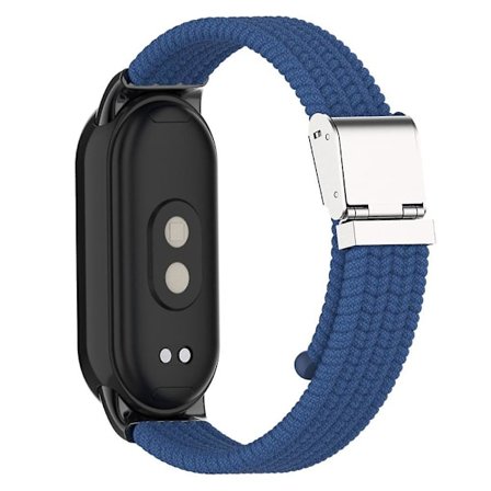 För Xiaomi Smart Band 8 flätad nylon klockarmband justerbart spänne elastiskt band