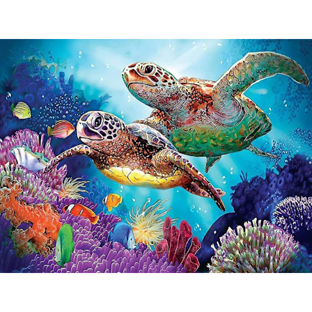 Sköldpaddor Diamantmålning Kits För Vuxna - 5d Diamantkonst Kits För Vuxna Barn Nybörjare, Diy Djur Full Borr Målningar Med Diamanter Ädelstenskonst