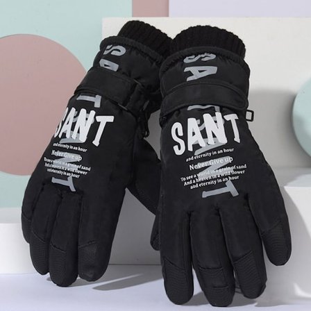 Ski Gloves Snow Gloves BLACK ADULT ADULT