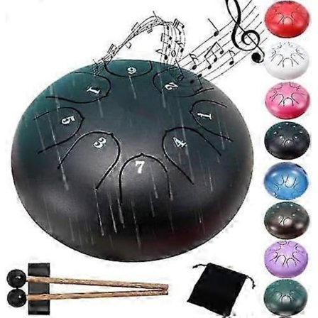 Regntromme til haven, 8 toner, 6 tommer regntromme, tromme til udendørs regn, stål tungetromme regnleg, vandtæt, regntromme til udendørs brug