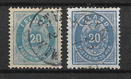 Island 1882 - AFA 14 + 14a - Stemplet