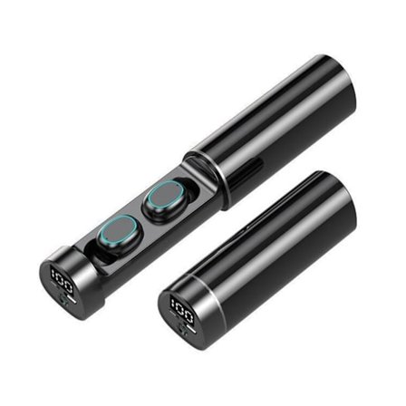 Mini Bluetooth-ørepropper med berøringskontroll, LED-skjerm, vanntett, trådløse sports-Bluetooth-ørepropper for trening utendørs, svart