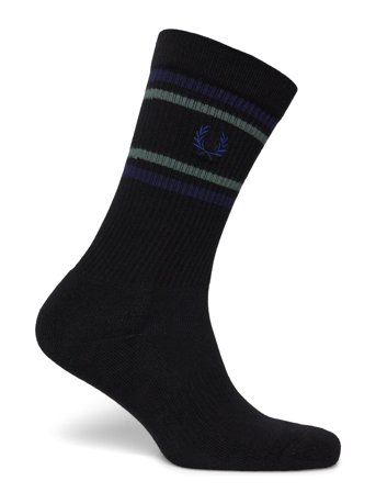 Fred Perry Ribbed Sports Sock - Black - 39-42
