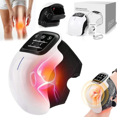 Kneemedy Naturlig Knæ Smertelindrende Enhed, kneemedy Knæ Massager, trådløs Knæ Bliss Rød Lys Massager Med Infrarød Varme Vibration Massage Kompressi_