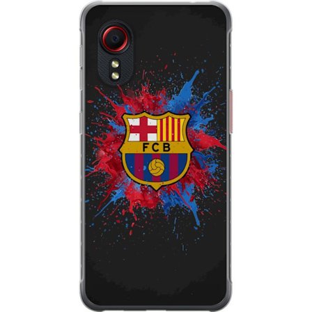 Yhteensopiva Puhelinkuori Samsung Samsung Galaxy Xcover 5 Barcelona Splash taideteos, jossa on FC Barcelonan tunnus punaisena, sinisenä ja keltaisena