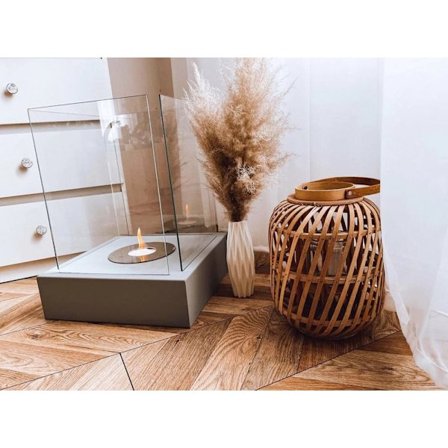 Etanolkamin Kaminen Öppna spisar Biokamin SUNSET GARDEN grå etanolkamin 40 cm x 40 cm x 52 cm för trädgården för hemmet ekologisk eldstad