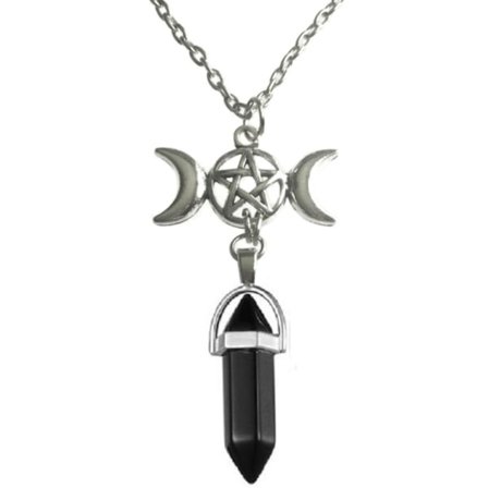 Necklace - Triple moon - Onyx