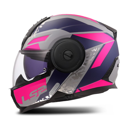 LS2 FF902 Scope II Öppningsbar Hjälm Grå/Blå/Lila 3XL