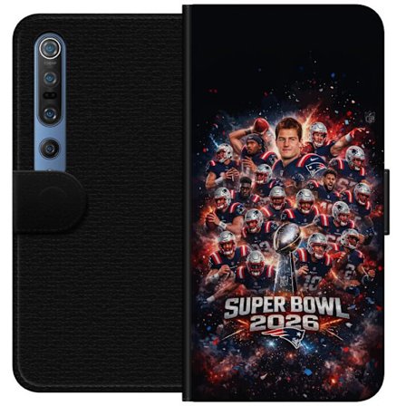 Yhteensopiva Lompakkokotelo Xiaomi Mi 10 Pro 5G Super Bowl 2026 juliste, jossa New England Patriots ja NFL-mestaruuspalkinto räjähtävän urheilullisess