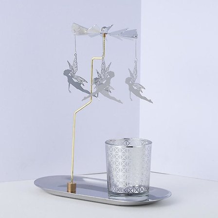 Geometrisk Relief Roterande Ljusstake Utsökt Doftljusdekoration Kompatibel med Vardagsrum Sovrum